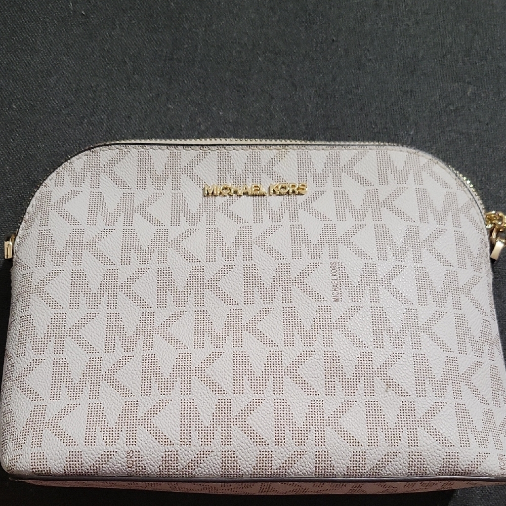 Michael Kors White Crossbody Bag with Monogram Design